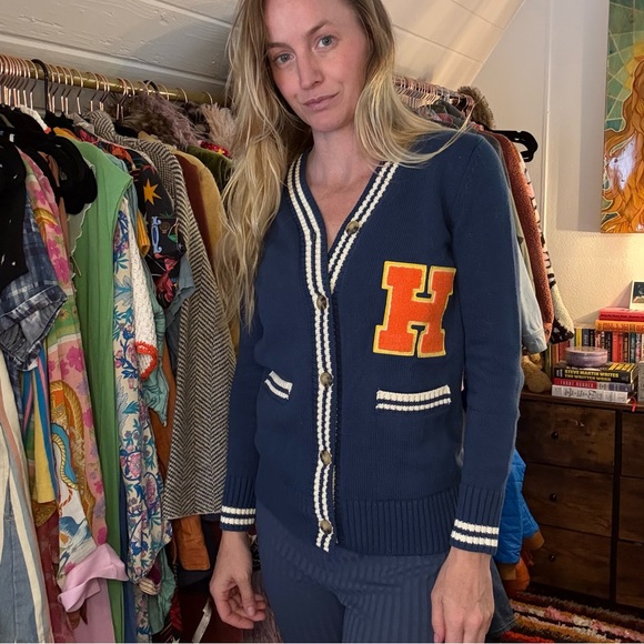 Hammies Letterman Cardigan with Orange Letter Patch - Picture 1 of 5